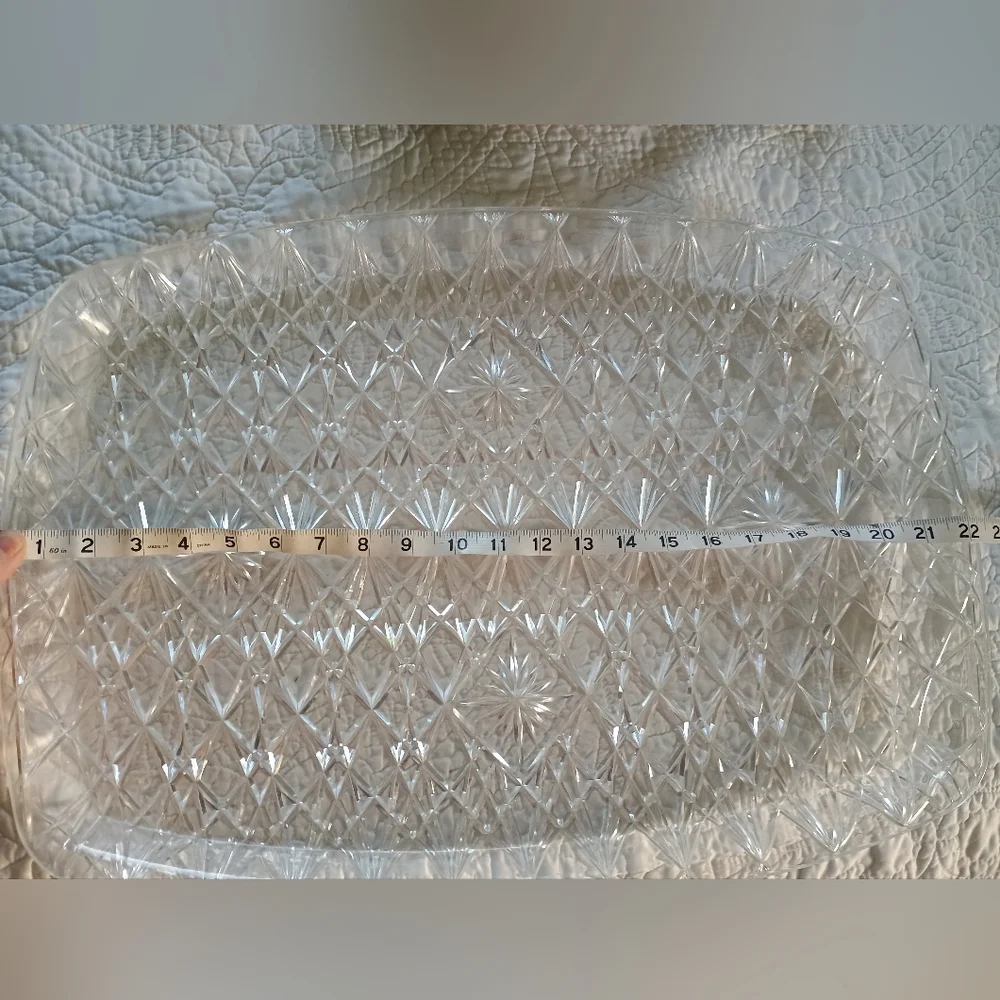 Vtg 1963 Trelawney Large Serving Tray Platter, Lucite, Atomic Starburst, 16"x22" - Picture 2 of 4